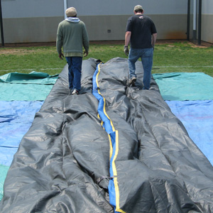 How to unroll inflatable surfaces made
